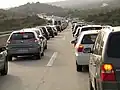 Engarrafamento em autoestrada, Portugal.