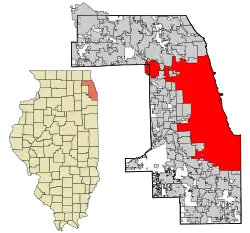 Localização no condado de Cook