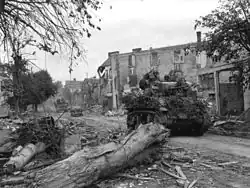M5 Stuart durante a Segunda Guerra Mundial, Normandia, França.