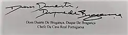 Assinatura de D. Duarte Pio de Bragança