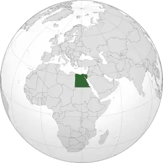Localização do Egito (em verde) Triângulo de Hala'ib
