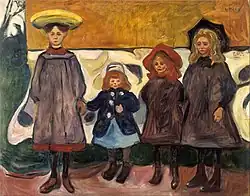 Quatro garotas em Åsgårdstrand. 1903. 87&nbsp;×&nbsp;111&nbsp;cm. Munch Museum, Oslo