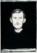 Autorretrato. 1895. 458&nbsp;×&nbsp;314&nbsp;mm. Munch Museum, Oslo