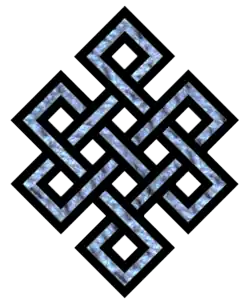 O "nó sem fim", um símbolo da eternidade utilizado no Budismo Tibetano.