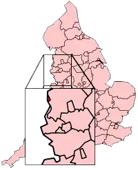 Localização na Inglaterra