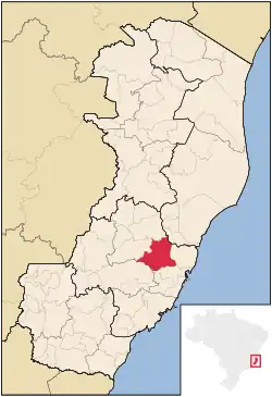 Localização de Santa Leopoldina no Espírito Santo
