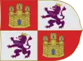 Bandeira da Coroa de Castela (união dos reinos de Leão e de Castela) a partir do séc. XIII.