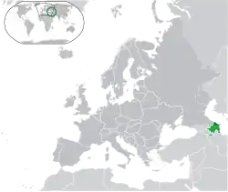 Mapa do Azerbaijão na Europa