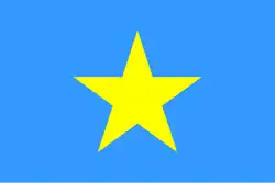 Proposta de bandeira com 1 estrela sobre fundo azul claro.