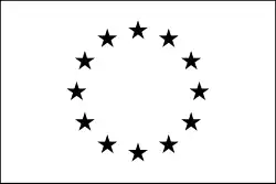 Bandeira num monocromo negro, com borda negra.