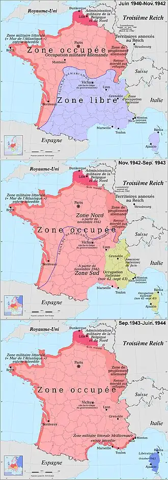 Localização de França Ocupada