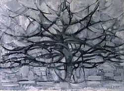 Piet Mondrian painting Gray Tree, 1911, in the Gemeentemuseum Den Haag