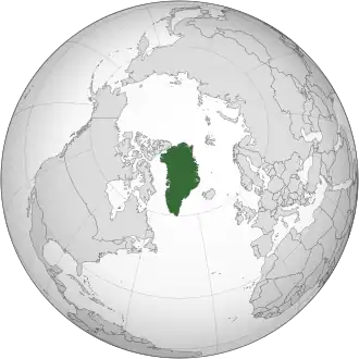 Localização de Gronelândia / Groenlândia / Groelândia