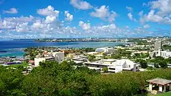 Vista de Aganha, com o Forte de Santa Águeda em destaque.