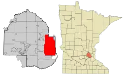 Localização no condado de Hennepin