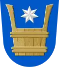 Wooden tankard in the coat of arms of Honkajoki