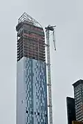 Grua de uma construção (One57) danificado pelos fortes ventos do furacão ameaça cair. Nova Iorque (Estados Unidos), em 29 de outubro.
