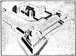 Castelo local em construção segundo desenho de 1605