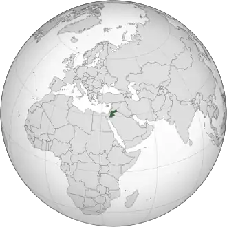 Localização da Jordânia