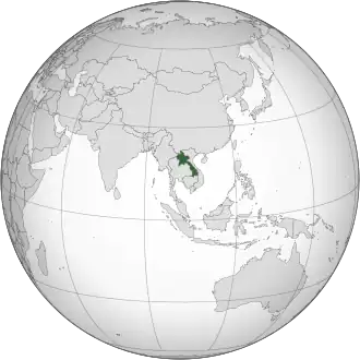 Localização Laos