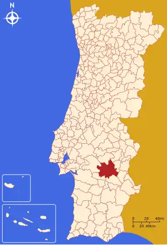 Localização de Évora