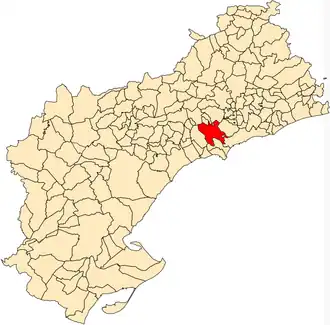 Localização do município de Reus na província de Tarragona