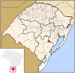 Localização de Amaral Ferrador no Rio Grande do Sul