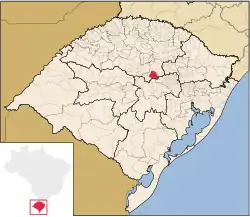 Localização de Barros Cassal no Rio Grande do Sul