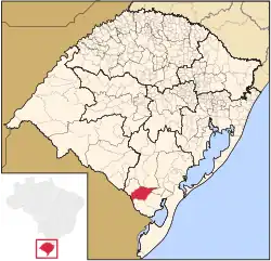 Localização de Herval no Rio Grande do Sul