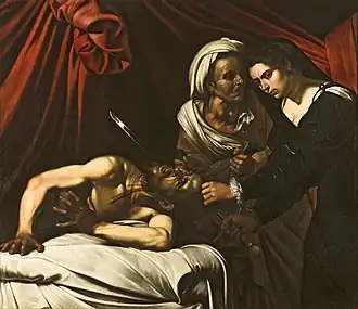 Judite decapitando Holofernes, de Louis Finson, 140×160 cm, por volta de 1607, Palazzo Zevallos (Nápoles).
