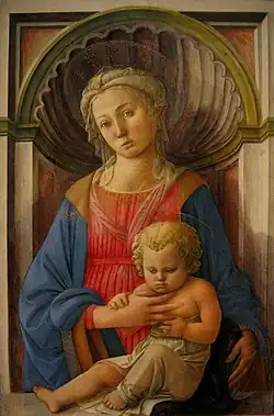 O pintor renascentista Filippo Lippi colocou sua Madona dos anos 1440 dentro de um nicho simulado com concha