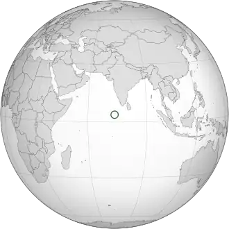 Localização das Maldivas no mundo