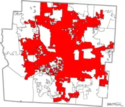 Localização no condado de Franklin