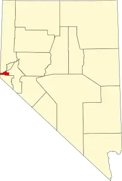 Localização de Carson City em Nevada