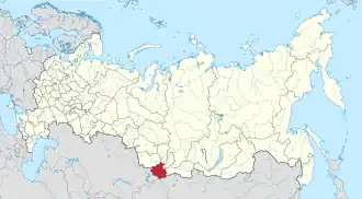 Localização da República de Altai na Rússia.