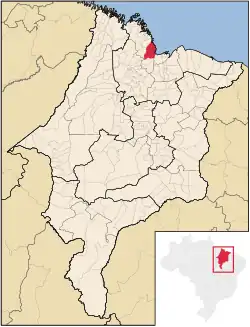Localização de Alcântara no Maranhão