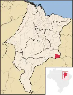 Localização de Barão de Grajaú no Maranhão