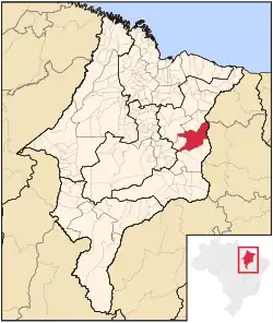 Localização de Caxias no Maranhão