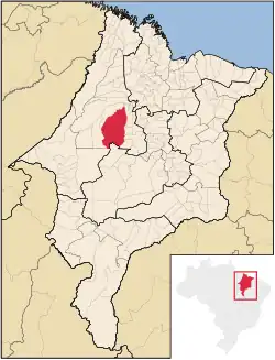 Localização de Santa Luzia no Maranhão