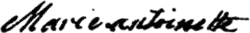 Assinatura de Maria Antonieta