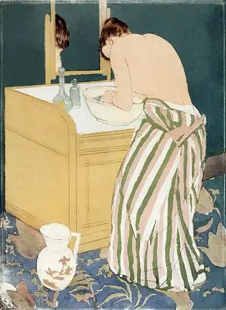 Mulher tomando banho Cassatt, c. 1890 – 91