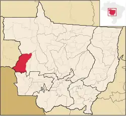 Localização de Comodoro em Mato Grosso