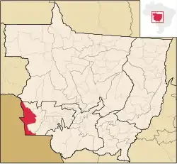 Localização de Vila Bela da Santíssima Trindade em Mato Grosso