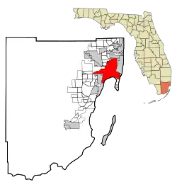 Localização no condado de Miami-Dade