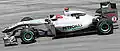 Michael Schumacher pilotando uma Mercedes MGP W01 no Grande Prêmio da Malásia de 2010.