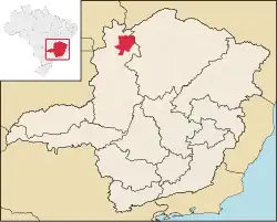 Localização de Arinos em Minas Gerais