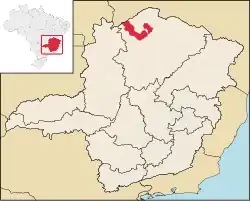 Localização de Januária em Minas Gerais