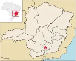 Localização de São João del-Rei em Minas Gerais