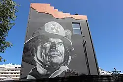 Arte Urbana na parede do edifício dos Bombeiros Municipais de Leiria