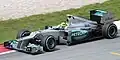 Nico Rosberg pilotando uma Mercedes F1 W03 no Grande Prêmio da Malásia de 2012.